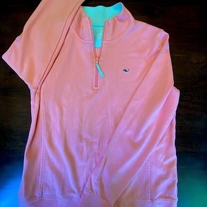 Vineyard Vines Pink Quarter Zip Pullover Medium